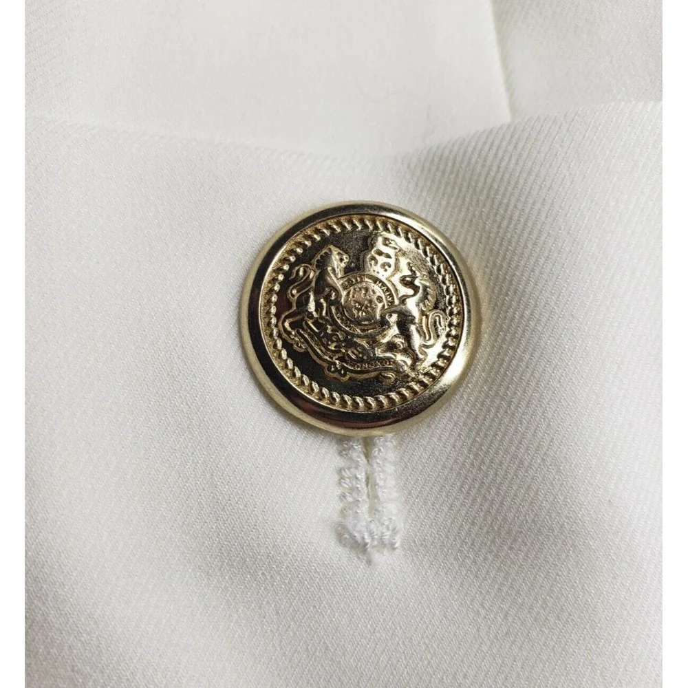 NWT Zara Sz S White Jacket Blazer Professional Career Casual Gold Buttons Lined - Picture 8 of 15